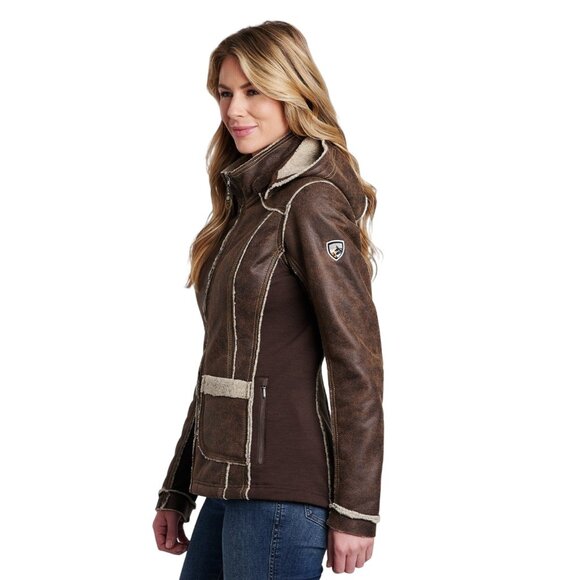 NWT Kuhl Dani Sherpa Lined Jacket Brown MSRP$299 Brown Women's Small - Picture 10 of 14